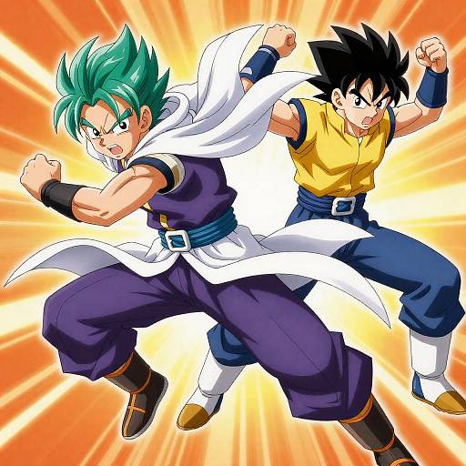 Dynamic Anime Battle Scene with Intensity