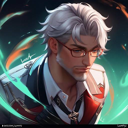 Illustration of Arurandeisu, holostars in the style of Luminyu