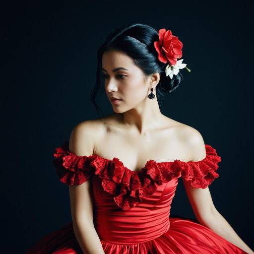 Elegant Solo Flamenco Dancer in Red