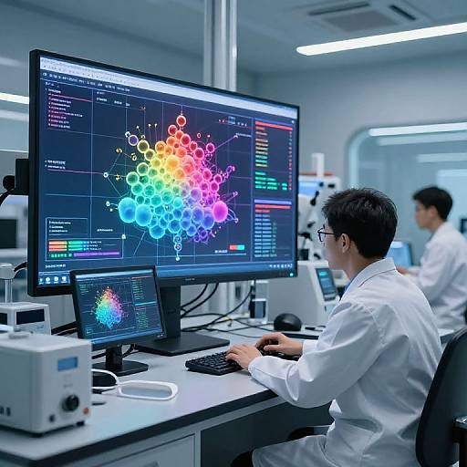 Futuristic Lab Studying Stable Diffusion