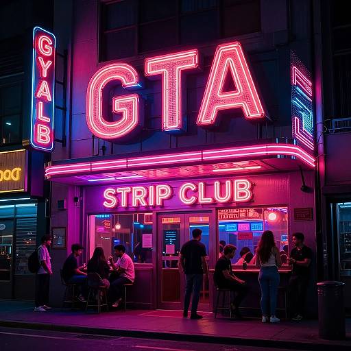 Cyberpunk GTA Strip Club Exterior