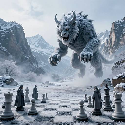 Colossal Beast Over Frost-Kissed Valley