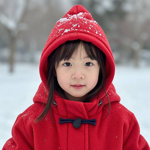 Close-Up of Girl in Snow Costume