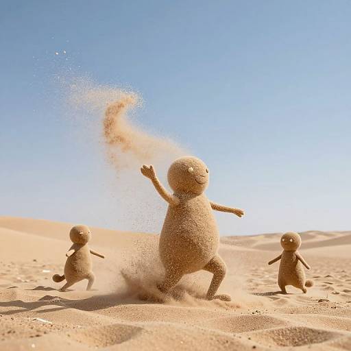 Surreal Desert Sand Creatures Dance