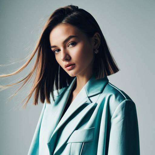 Fashion Influencer with Side Part Hairstyle in Avant-Garde Outfit