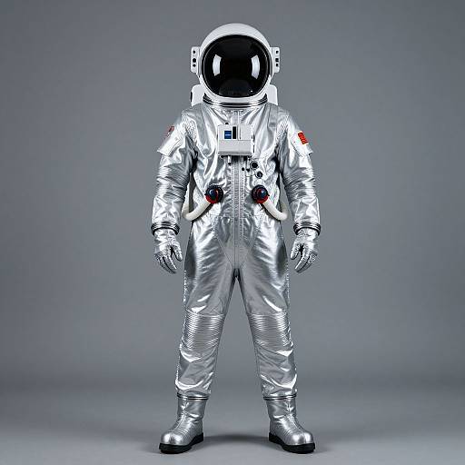 Astronaut in Silver Space Suit