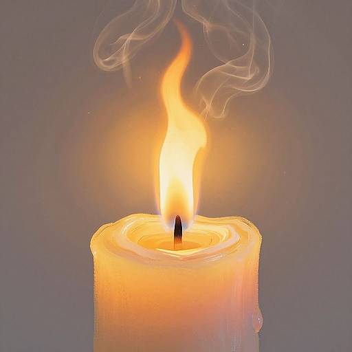 Artistic Candle Flame with Smoke