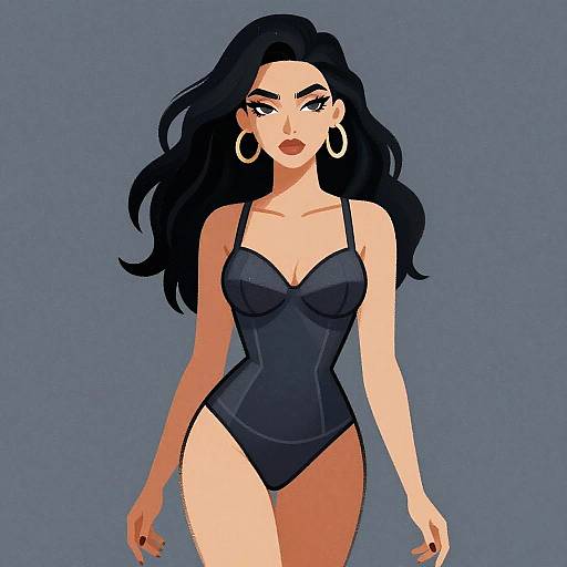 Erotic Woman Illustration Fusion Styles