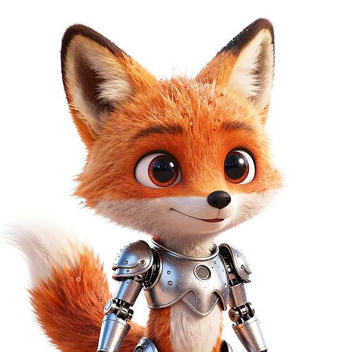 Adorable Alien Fox in Robotic Armor