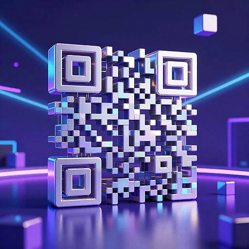 3D Holographic Cyberpunk QR Code