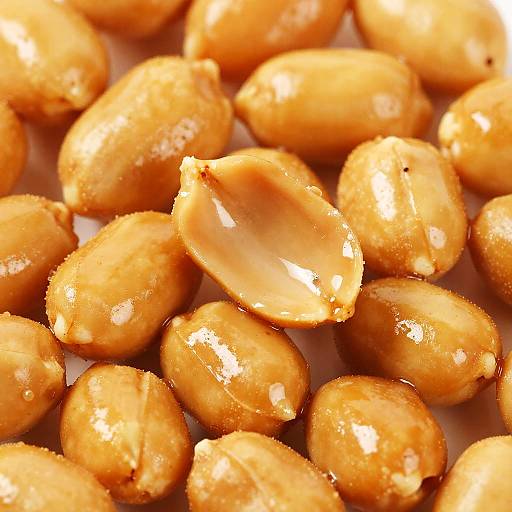Glossy Caramel-Coated Peanuts Close-Up