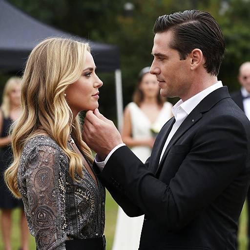 Couple in Elegant Outdoor Setting