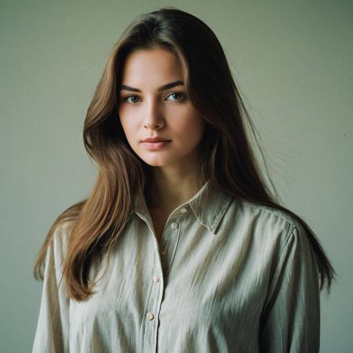 Young Woman in Loose Vintage Shirt