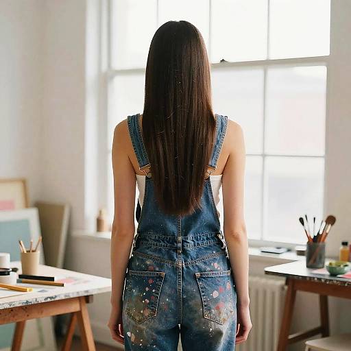 Pin Straight Hair Artist in Studio