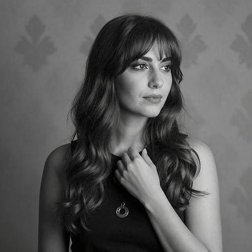 Elegant Black-and-White Portrait of a Woman