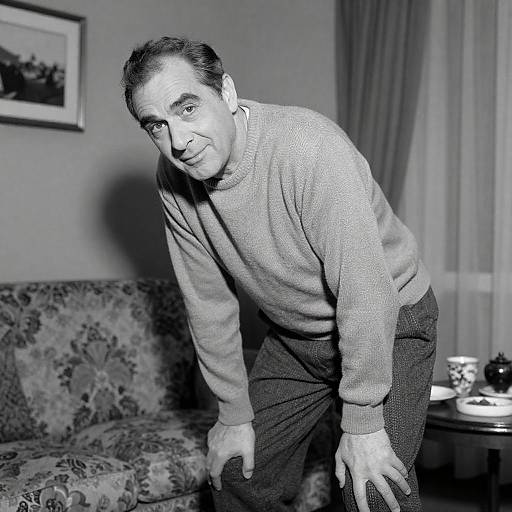 Vintage Charm: Middle-Aged Man Portrait