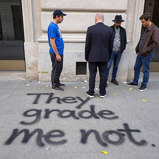 Urban Street Scene with Graffiti and Figures