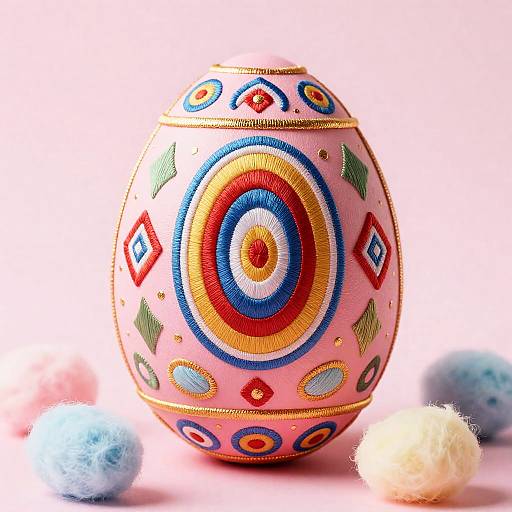 Embroidered Decorative Easter Egg