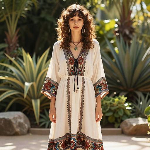Baby Bangs with Bohemian Maxi Dress