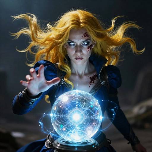 Warlock Woman Casting Arcane Spells