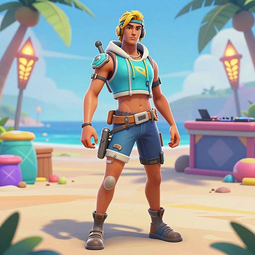 Futuristic Fortnite Beach Skin Concept