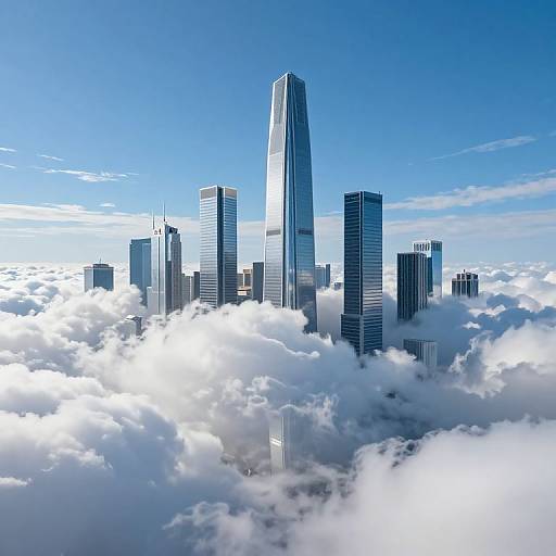 Geometric Skyscrapers in Cloudscape