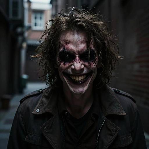 Eerie Portrait with Crazed Smile