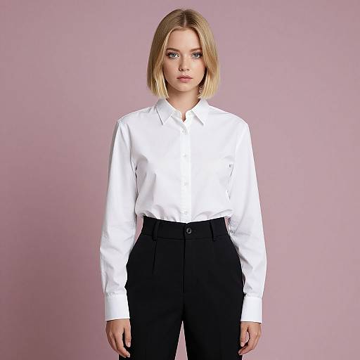 Confident Blonde Woman in Minimalist Fashion