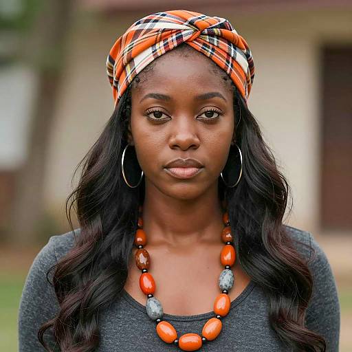 Elegant Portrait of a Dark-Skinned Woman