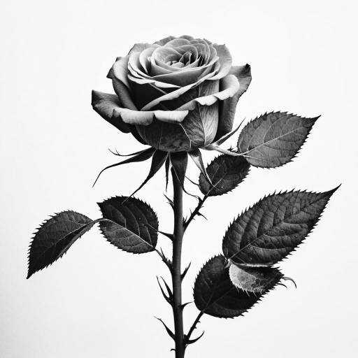 Monochrome Floral Still Life Artwork