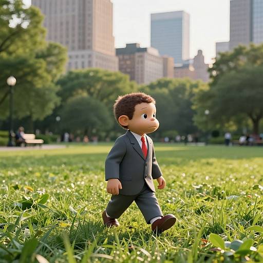 Curious George in Suit at Park