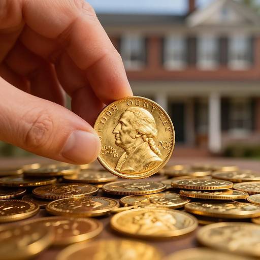 George Washington Inspecting Gold Doubloons