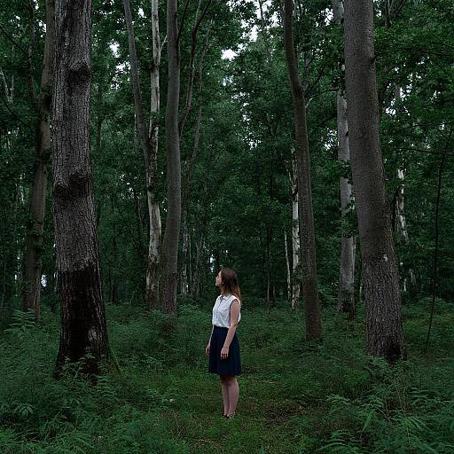Woman in Deep Green Tallinn Forest