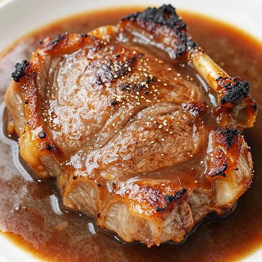 Close-Up Caramelized Pork Chop