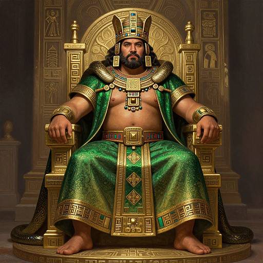 Aztec Strongman Portrait with Snake Cape