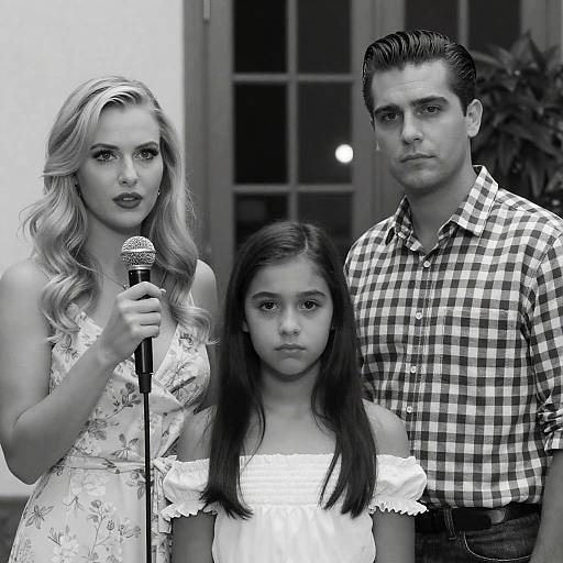 Serious Trio in Black-and-White Photography