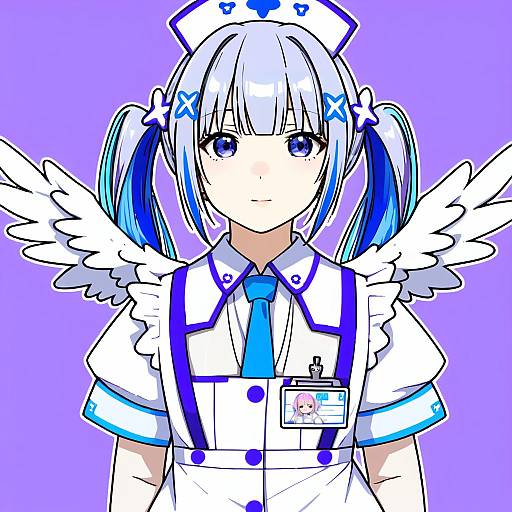 Illustration of Amane kanata (nurse), hololive in the style of Kame (3t)