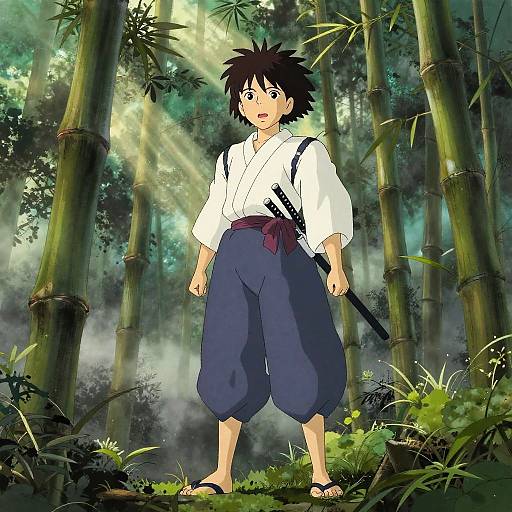 Samurai in Bamboo Forest