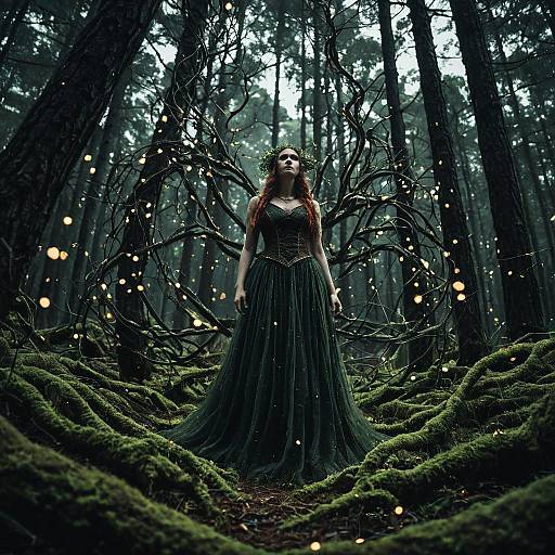 Woodland Dryad in Enchanted Pine Forest