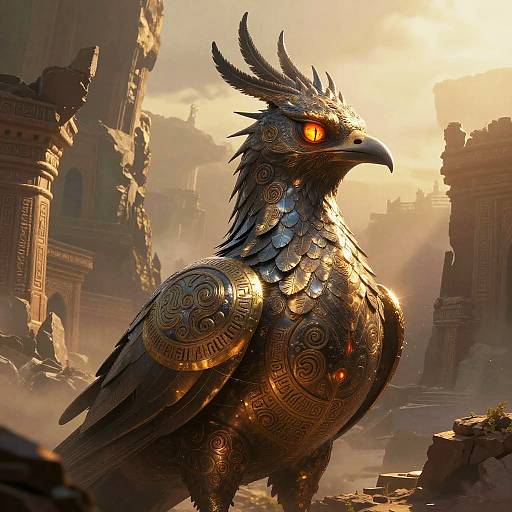 Mythic Roc Bird in Cliffside Temple