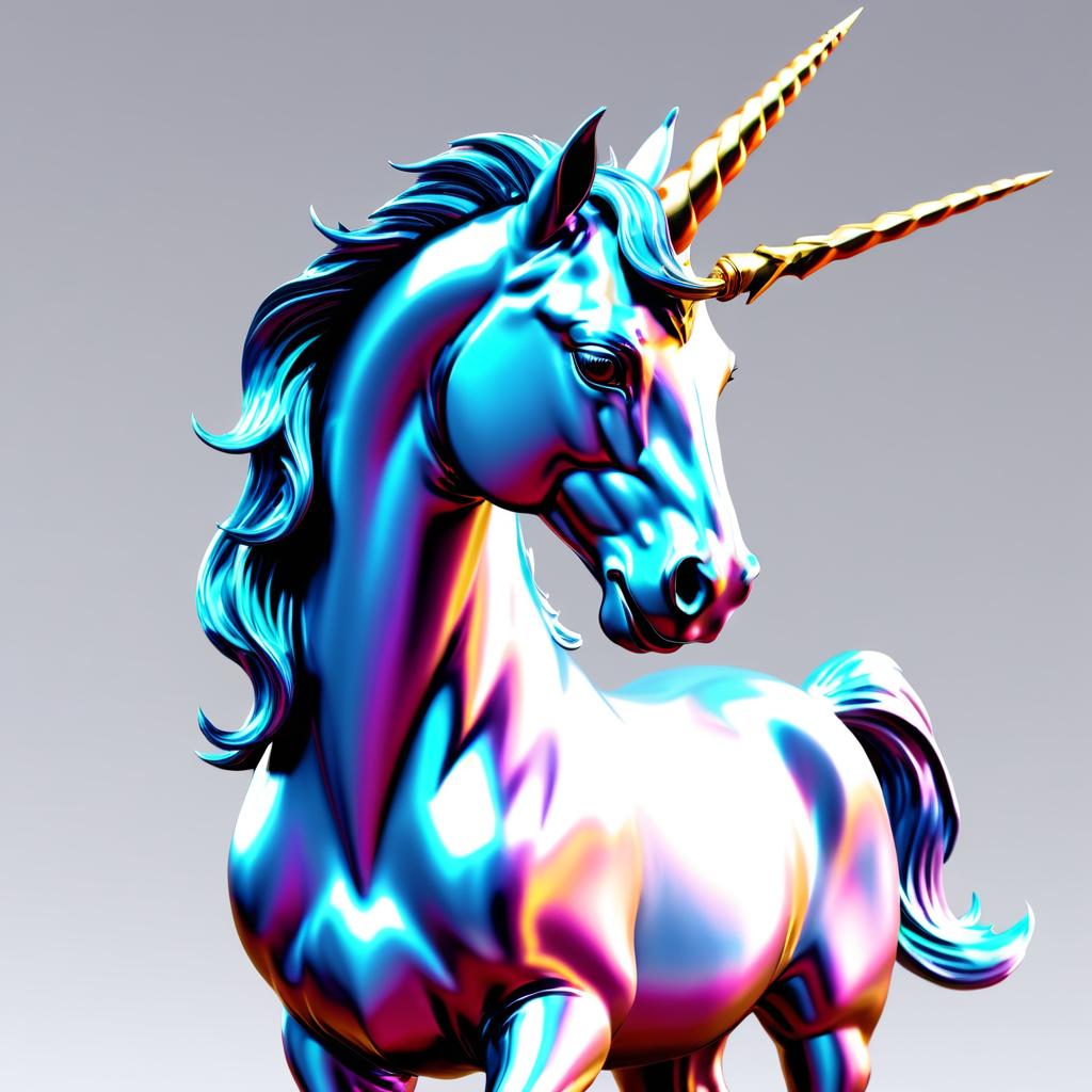 Realistic Unicorn with Wand in Pose