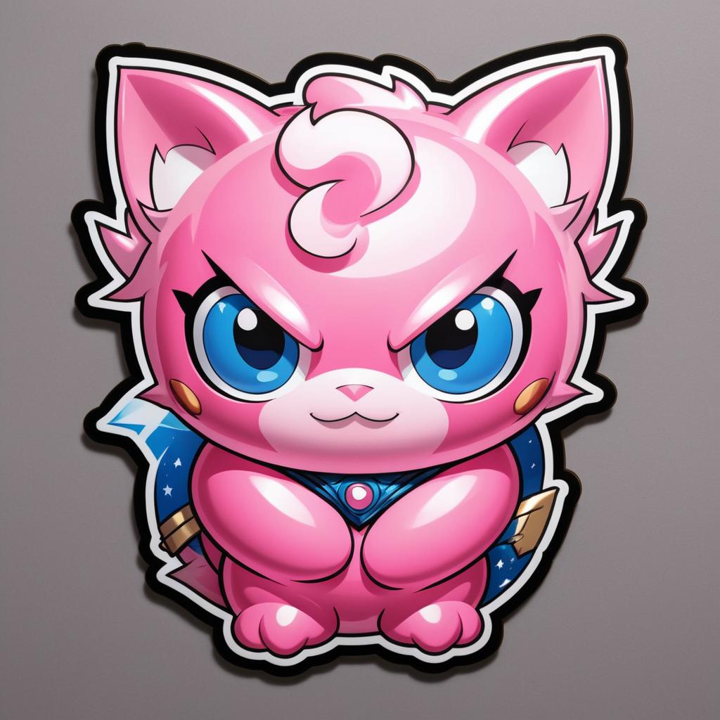 Adorable Jigglypuff Superhero Sticker Art