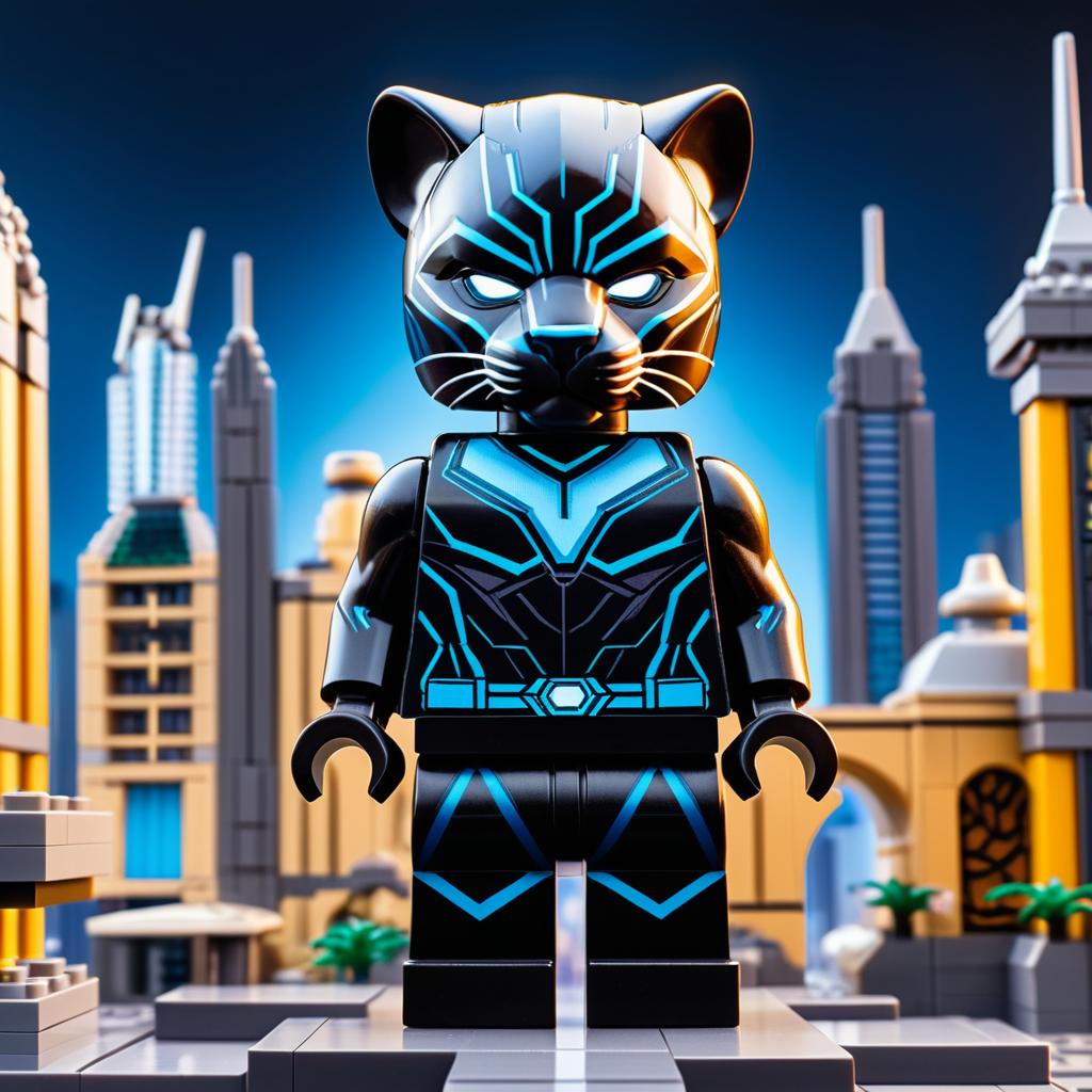 Lego Panther in Vibrant Wakandan City