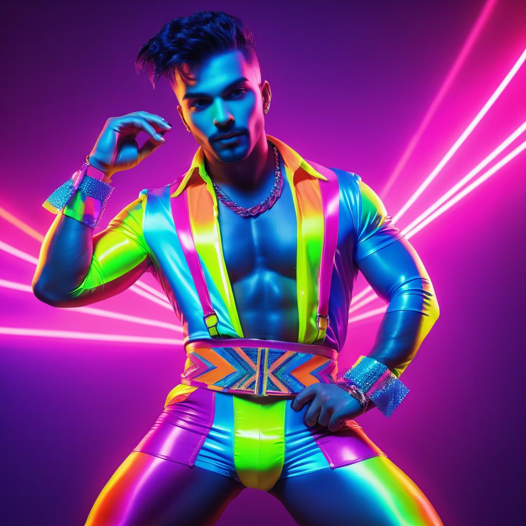 Vibrant Male Performer in Pop Art Style