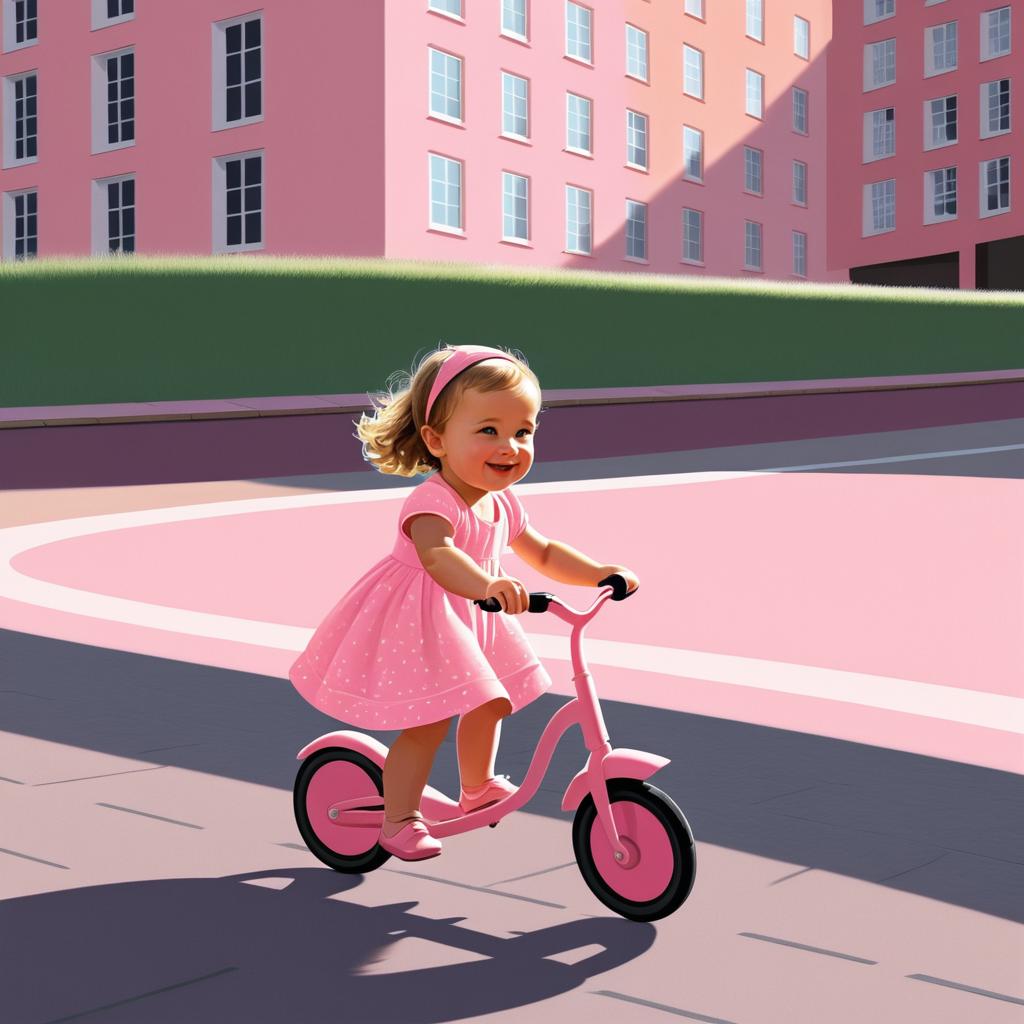 Joyful Toddler Riding in Amsterdam