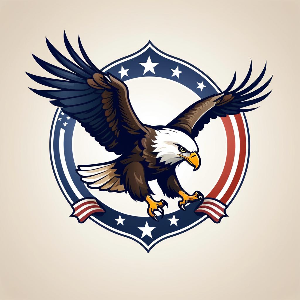 Vintage Eagle Logo Design with Patriotism