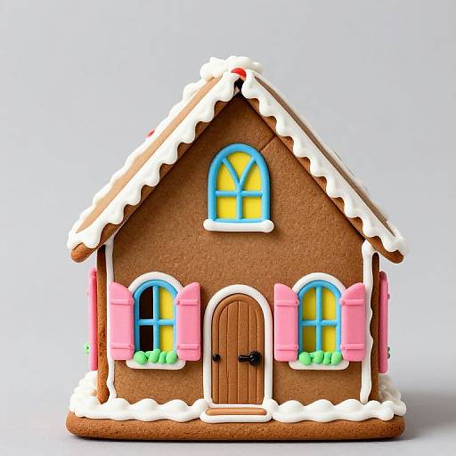 Detailed Gingerbread House with Colorful Accents