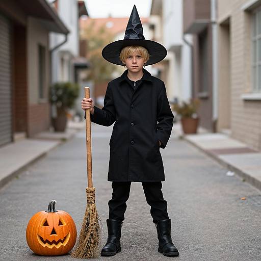 Realistic Halloween Witch Costume Photo