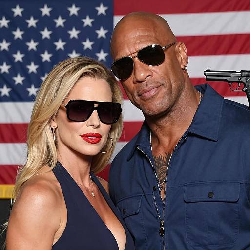 Bald Man and Blonde Woman Portrait