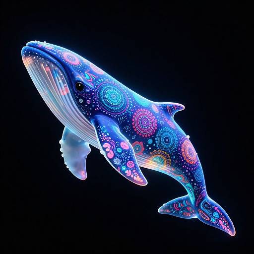 Glowing Hinoiserie Whale Mandala